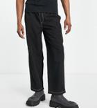 Collusion Tapered Skate Pants In Black With Contrast Stitch-neutral