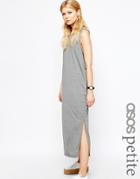Asos Petite Drop Armhole Maxi Dress - Gray