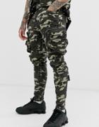 Liquor N Poker Utility Cargo Pants In Camo-green