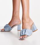 Raid Wide Fit Jayla Ruched Mules In Blue-blues