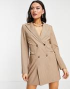 4th & Reckless Double Breasted Blazer Dress In Mocha-neutral