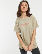 Daisy Street Oversized T-shirt With Girlism Print - White