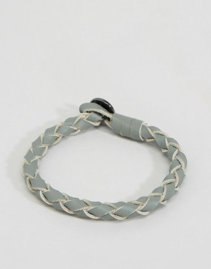 Icon Brand Premium Leather Bracelet In Gray - Gray