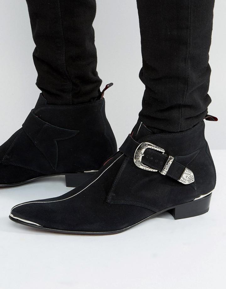 Jeffery West Adam Ant Buckle Boot - Black
