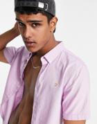 Farah Brewer Organic Cotton Short Sleeve Shirt In Purple