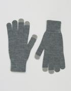 Asos Touchscreen Gloves In Gray - Gray