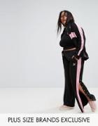 Puma Exclusive To Asos Plus Popper Track Pants Co Ord - Black