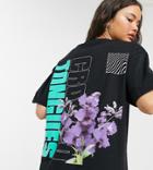 Crooked Tongues Oversized T-shirt With Floral Print