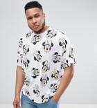Asos Design Plus Minnie Mouse Oversized T-shirt With All Over Print - White