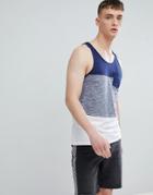 Esprit Tank With Block Stripe In Navy - Navy