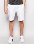 Asos Skinny Mid Length Shorts In White - White