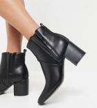 Glamorous Wide Fit Heeled Chelsea Boots In Black