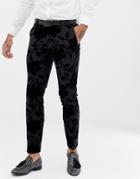 Twisted Tailor Super Skinny Suit Pants With Flocking - Gray