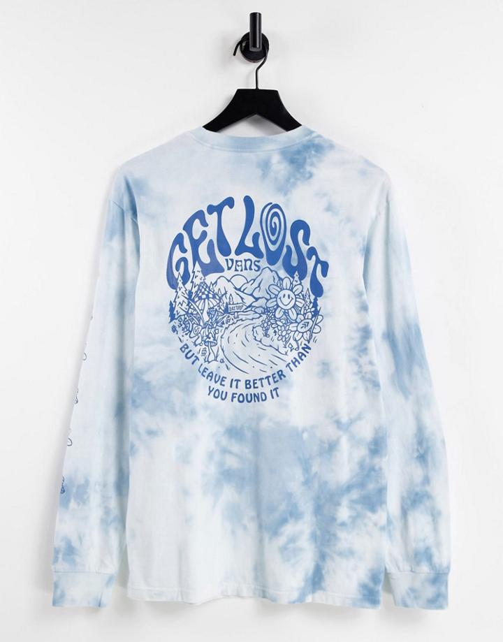 Vans X Parks Project Get Lost Long Sleeve T-shirt In Blue Tie Dye-multi