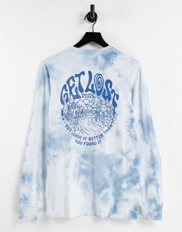 Vans X Parks Project Get Lost Long Sleeve T-shirt In Blue Tie Dye-multi