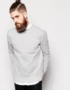 Lee Crew Sweatshirt Melange Basic Fleece - Gray Mele