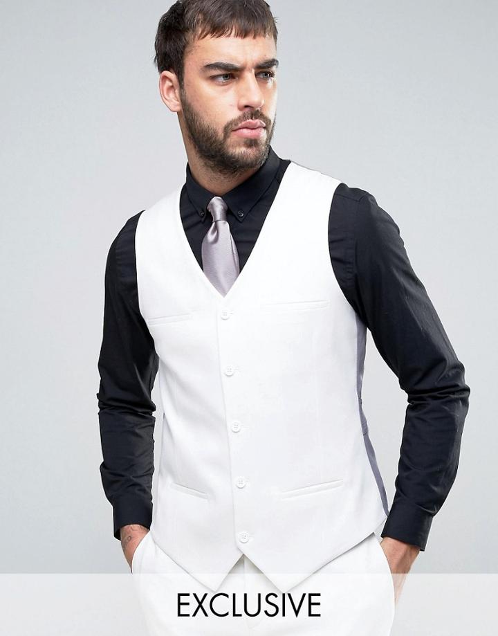 Noak Super Skinny Suit Vest - Stone