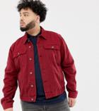 Asos Design Plus Denim Jacket In Red - Red