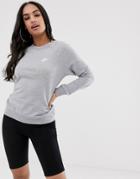 Nike Essentials Fleece Crew Neck Sweatshirt In Gray Heather