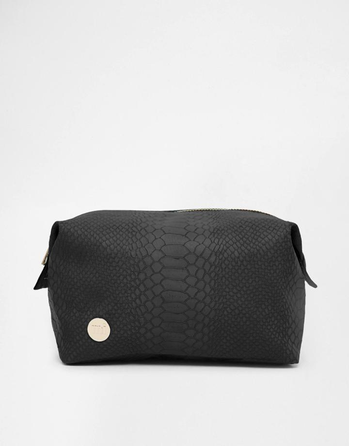 Mi Pac Python Black Makeup Bag - Blush