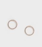 Ted Baker Rose Gold Pave Circle Earrings - Gold