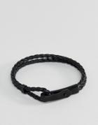 Emporio Armani Woven Bracelet In Black - Black