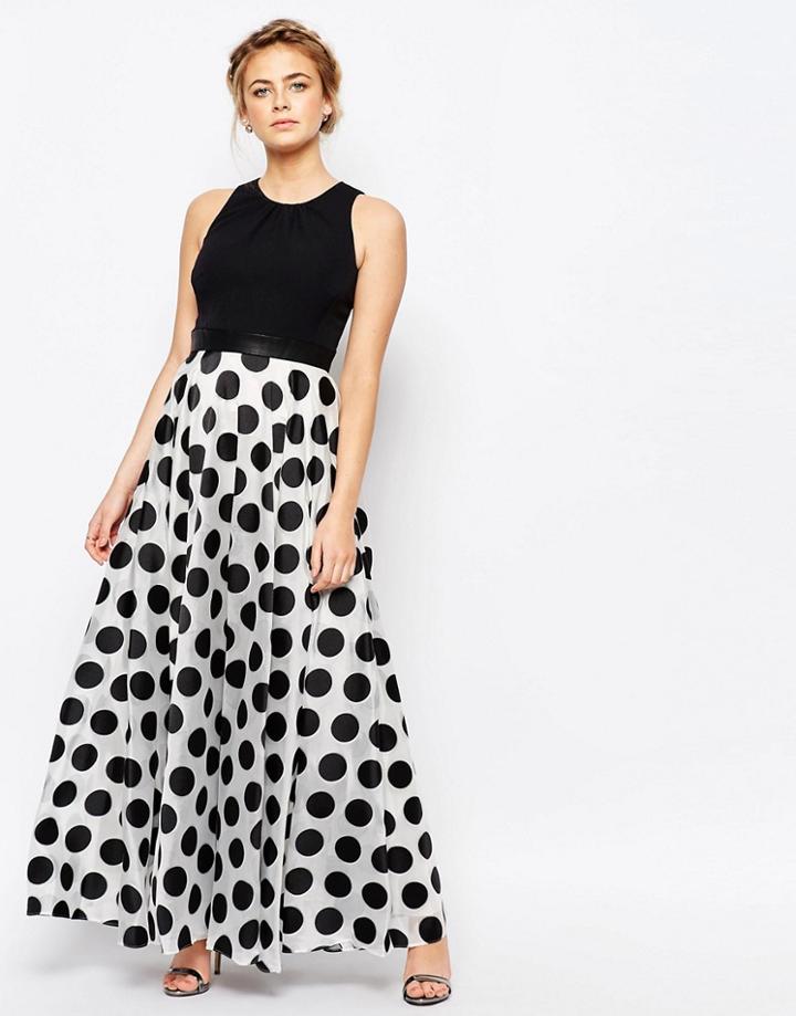 Coast Polka Dot Maxi Dress - Mono