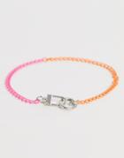 Asos Design Necklace With Neon Link Chain And Clasp - Multi