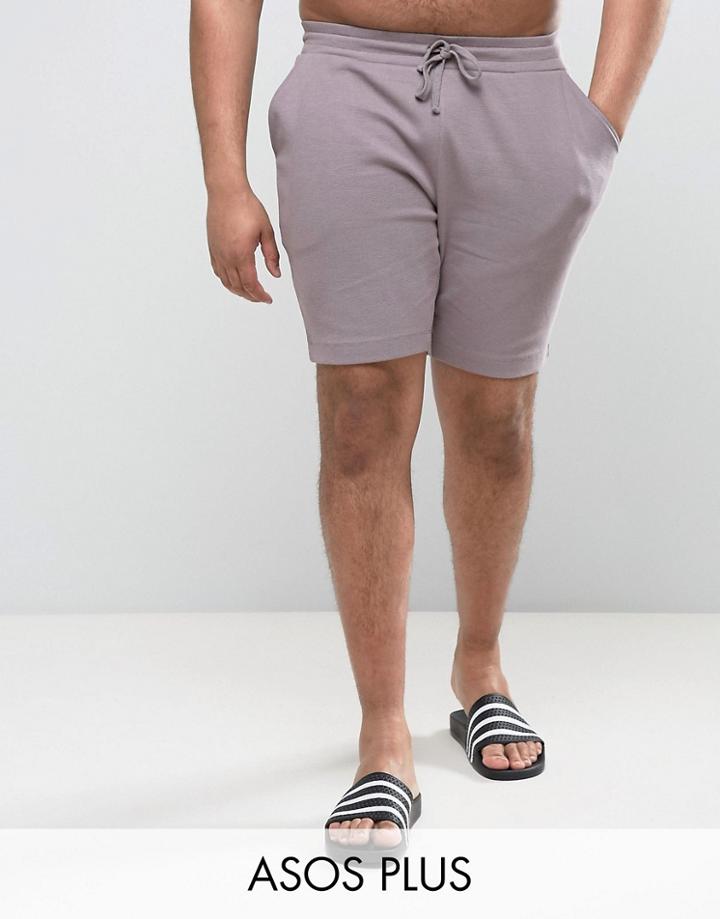 Asos Plus Waffle Shorts - Purple