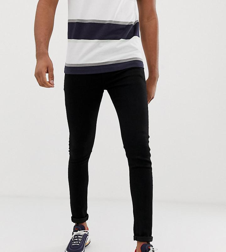 Asos Design Tall Spray On Jeans In Power Stretch Denim In Black