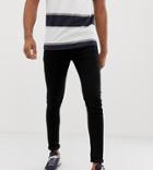 Asos Design Tall Spray On Jeans In Power Stretch Denim In Black