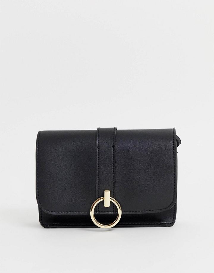 Yoki Ring Detail Crossbody Bag-black
