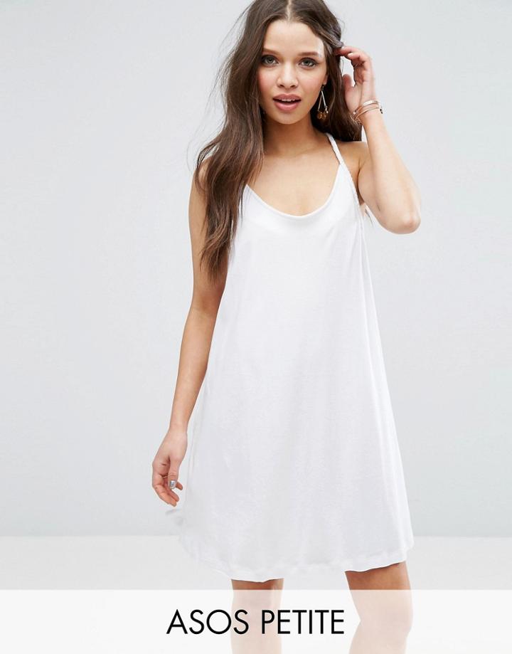 Asos Petite Braid Strap Sundress - White