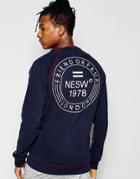 Friend Or Faux Sweatshirt Circle Logo Back Print - Navy