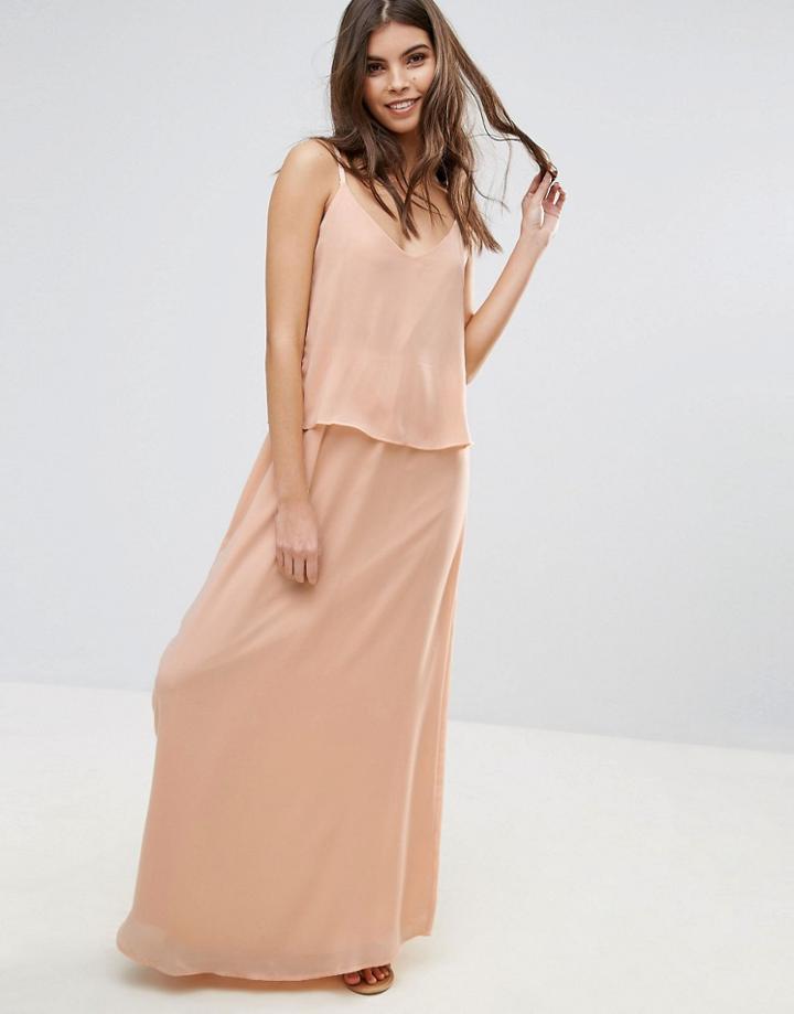Vila Cross Back Maxi Dress - Pink