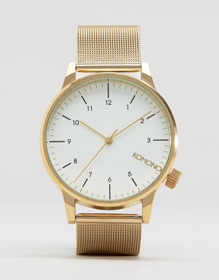 Komono Winston Royale Mesh Watch In Gold - Gold