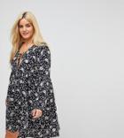 Alice & You Relaxed Smock Dress In Vintage Floral - Black