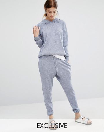 Stitch & Pieces Knitted Joggers - Blue