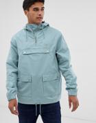 Farah Hartnoll Overhead Hooded Jacket In Turquoise - Blue