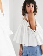 Asos Edition Trapeze Cami Top With Ruffle Edge In White