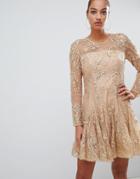 Forever Unique Lace Skater Dress - Pink