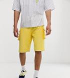 Collusion Utility Shorts In Washed Yellow - Yellow