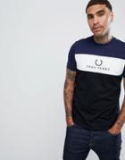 Fred Perry Sports Authentic 90s Logo Panel T-shirt In Navy - Navy