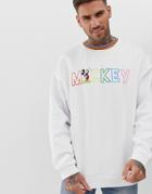 Asos Design Oversized Sweatshirt With Mickey Print - White