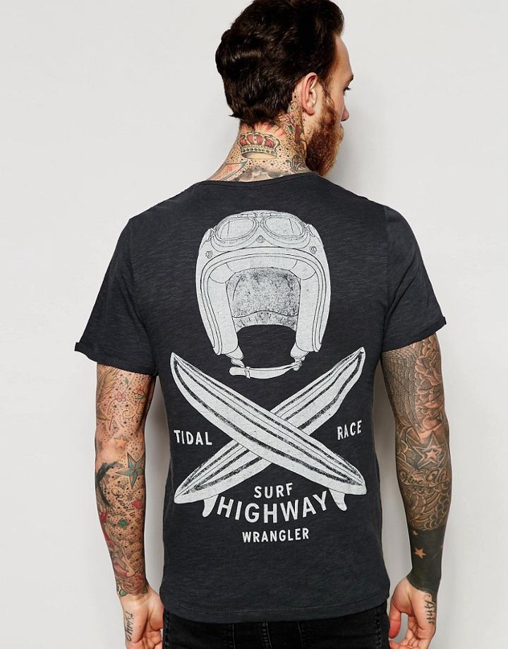 Wrangler Phantom Surfer Back Print T-shirt - Phantom