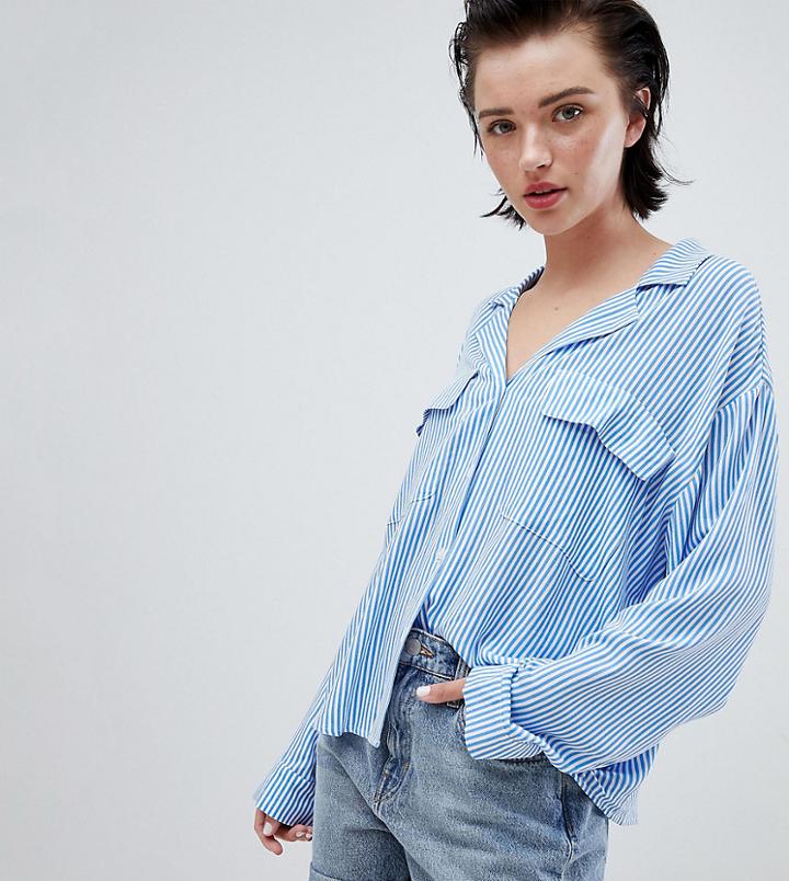 Weekday Stripe Pocket Shirt In Shadow Stripe-multi