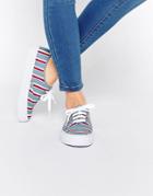 Asos Dixie Lace Up Sneakers - Stripe