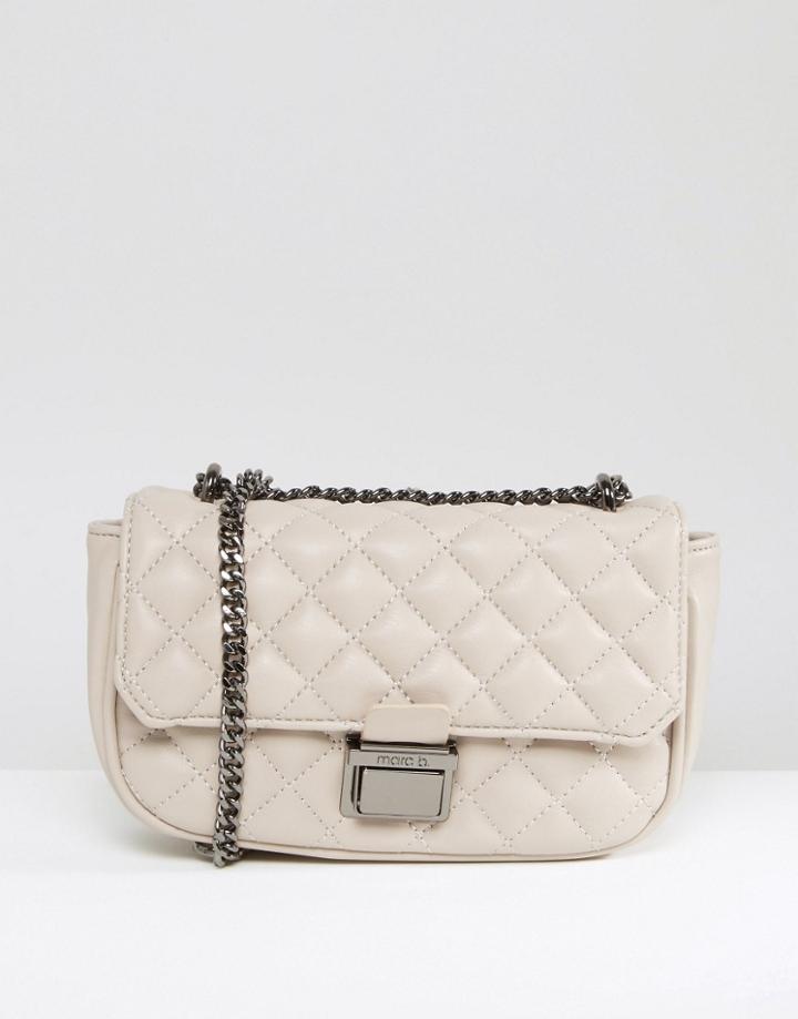 Marc B Quilted Shoulder Bag In Gray - Gray