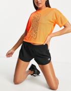 New Balance Running Achiever Keyhole Back Graphic T-shirt In Orange