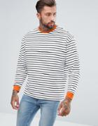 Asos Oversized Sweatshirt With Stripe - Black
